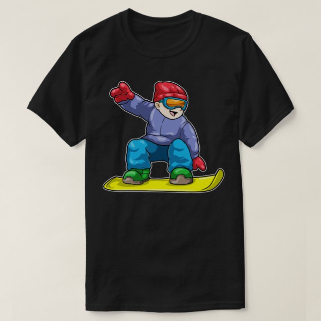 Snowboarder with Snowboard Ski goggles T-Shirt (Design Front)