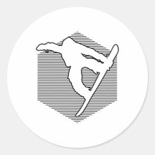 Snowboarder Women's Snowboard Men's Snowboarding Classic Round Sticker
