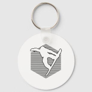 Snowboarder Women's Snowboard Men's Snowboarding Key Ring