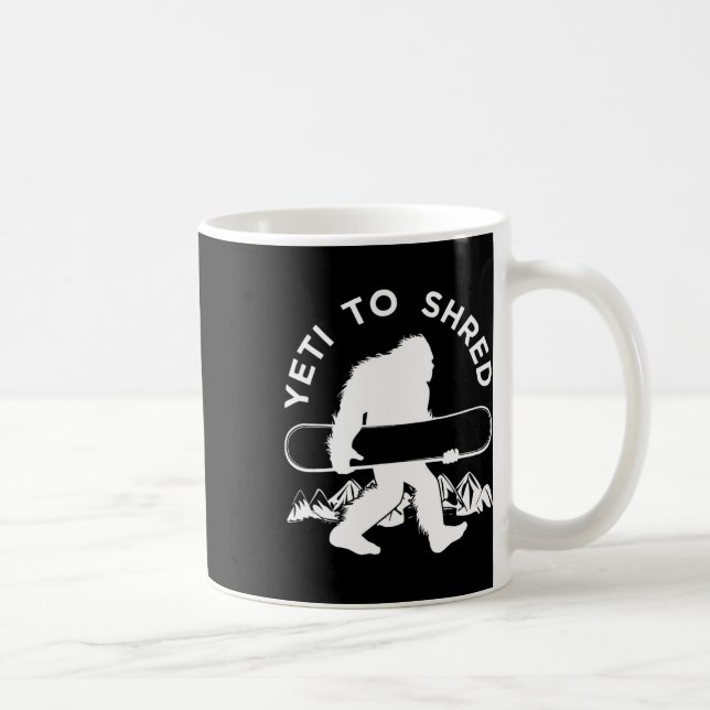 Snowboarder Yeti T Shirt  Coffee Mug (Right)