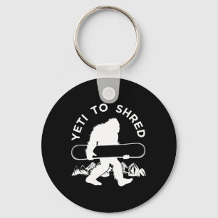 Snowboarder Yeti T Shirt  Key Ring