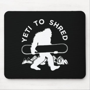 Snowboarder Yeti T Shirt Mouse Pad