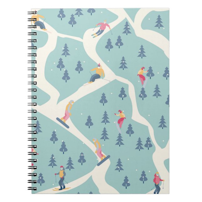Snowboarders, winter resort, active recreation. notebook (Front)
