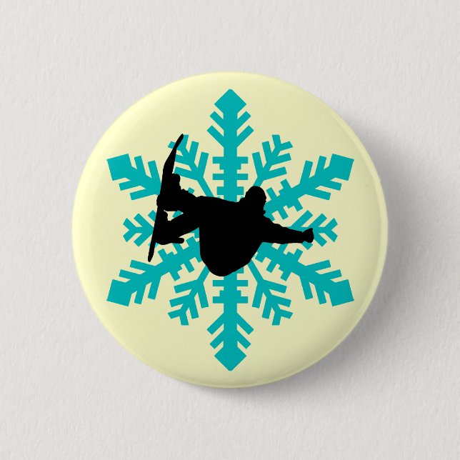 Snowboarding 6 Cm Round Badge (Front)
