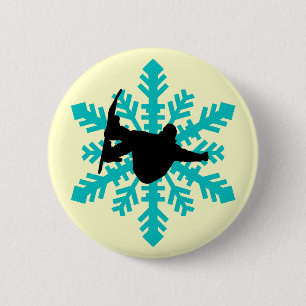 Snowboarding 6 Cm Round Badge