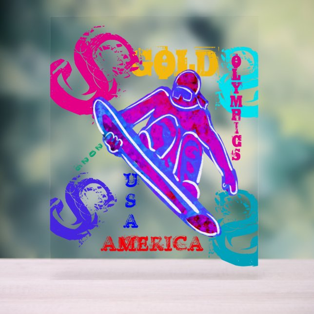 SNOWBOARDING  ACRYLIC SIGN (Neutral)