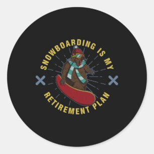 Snowboarding Activity Outdoor Mountain Skiing Recr Classic Round Sticker