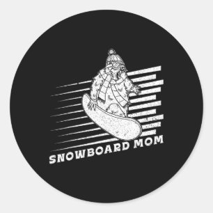 Snowboarding Activity Outdoor Mountain Skiing Recr Classic Round Sticker