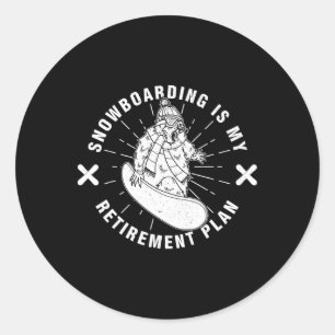 Snowboarding Activity Outdoor Mountain Skiing Recr Classic Round Sticker
