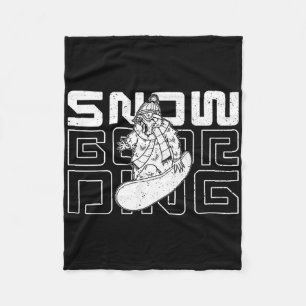 Snowboarding Activity Outdoor Mountain Skiing Recr Fleece Blanket