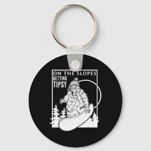Snowboarding Activity Outdoor Mountain Skiing Recr Key Ring