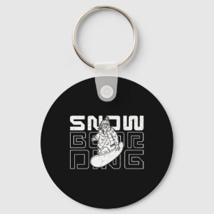 Snowboarding Activity Outdoor Mountain Skiing Recr Key Ring