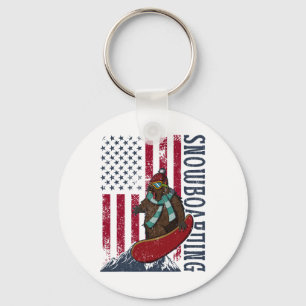 Snowboarding Activity Outdoor Mountain Skiing Recr Key Ring