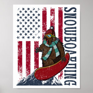 Snowboarding Activity Outdoor Mountain Skiing Recr Poster