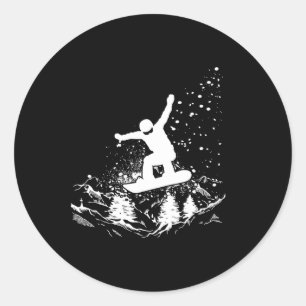 Snowboarding Adventure Winter Sports Design For Me Classic Round Sticker