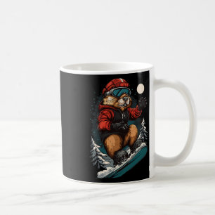 Snowboarding Animals- Beaver On A Snowboard Snowbo Coffee Mug