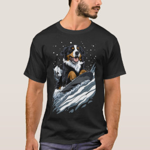 Snowboarding Animals- Bernese Mountain Dog On A Sn T-Shirt