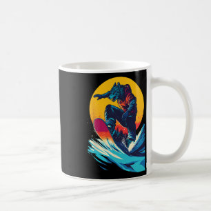 Snowboarding Animals- Wolf On A Snowboard Snowboar Coffee Mug
