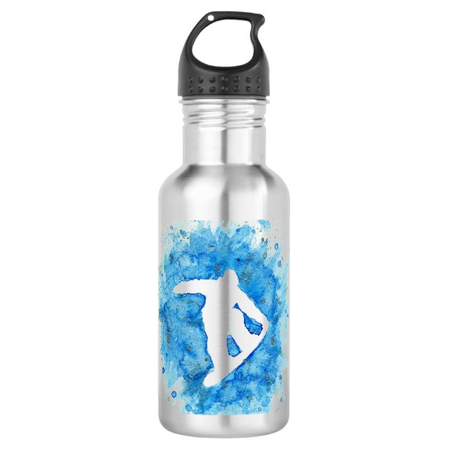 Snowboarding art 710 ml water bottle (Front)