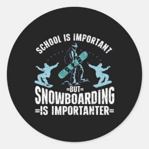 Snowboarding Art Men Snowboard Winter Cool Snowboa Classic Round Sticker