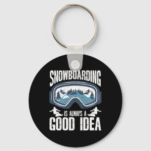 Snowboarding Art Men Snowboard Winter Cool Snowboa Key Ring