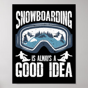 Snowboarding Art Men Snowboard Winter Cool Snowboa Poster