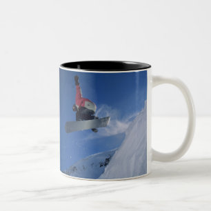 Snowboarding at Snowbird Resort, Utah (MR) Two-Tone Coffee Mug