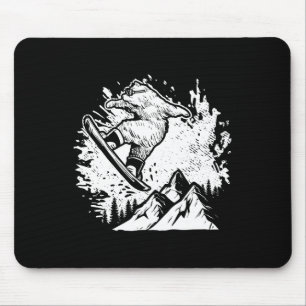 Snowboarding Bear Alpine Sports Freerider Snowboar Mouse Pad