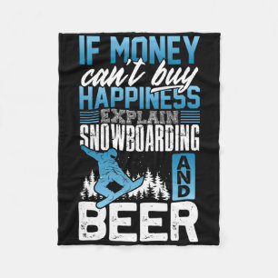 Snowboarding Beer Lover Facts Gift Snowboard Snowb Fleece Blanket