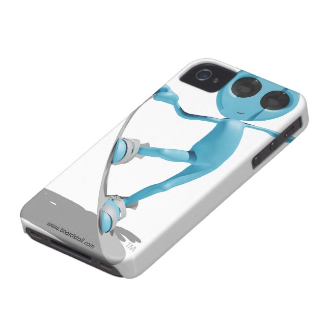 Snowboarding Blue Alien iPhone 4/4s Case (Bottom)