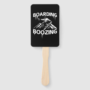 Snowboarding Boozing Hand Fan