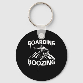 Snowboarding Boozing Key Ring