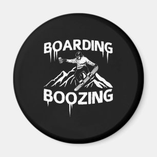 Snowboarding Boozing Magnet