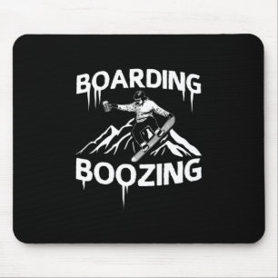 Snowboarding Boozing Mouse Pad