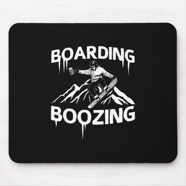 Snowboarding Boozing Mouse Pad (Front)