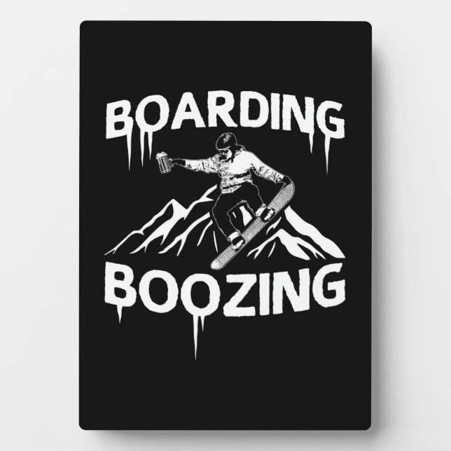 Snowboarding Boozing Plaque (Front)