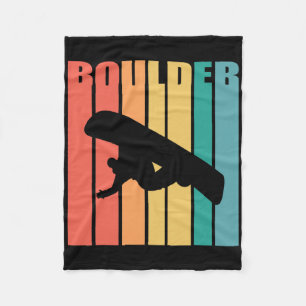 Snowboarding Boulder Colorado 70s Silhouette Gift Fleece Blanket