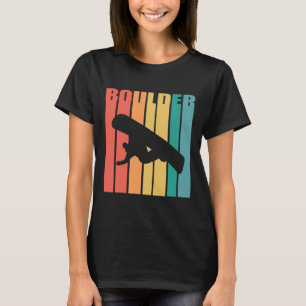 Snowboarding Boulder Colorado 70s Silhouette Gift T-Shirt
