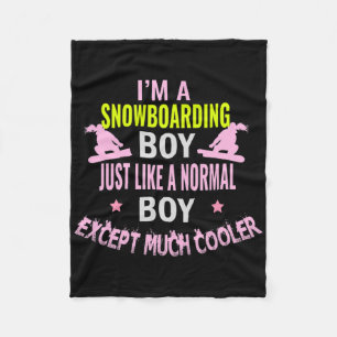 Snowboarding Boy Just Like A Normal Boy Except Muc Fleece Blanket