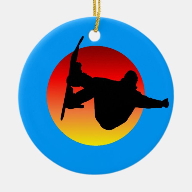 snowboarding ceramic ornament (Front)
