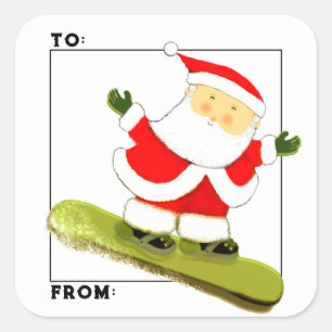 Snowboarding Christmas gift tags