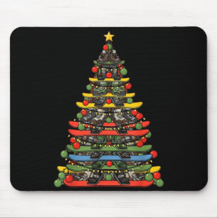Snowboarding Christmas Snowboard Tree Mouse Pad