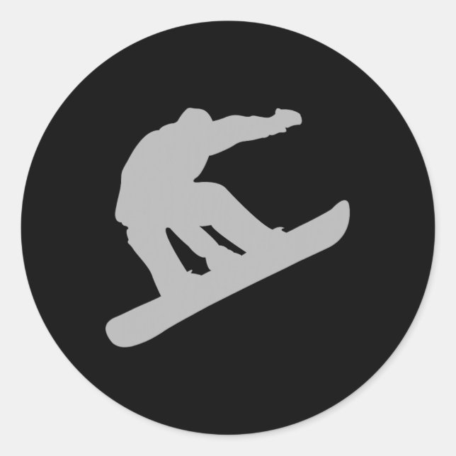 Snowboarding  classic round sticker (Front)