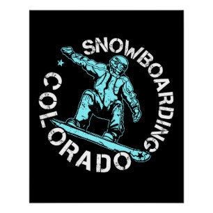 Snowboarding Colorado Snowboarder Souvenir Poster