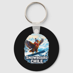 Snowboarding Condor In The Mountains Of Chile Key Ring