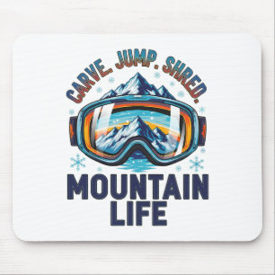 Snowboarding Cool Snowboarder Skiing Downhill Free Mouse Pad
