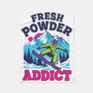Snowboarding Cool Snowboarder Skiing Winter Vacati Fleece Blanket