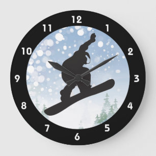 Snowboarding Design Clock