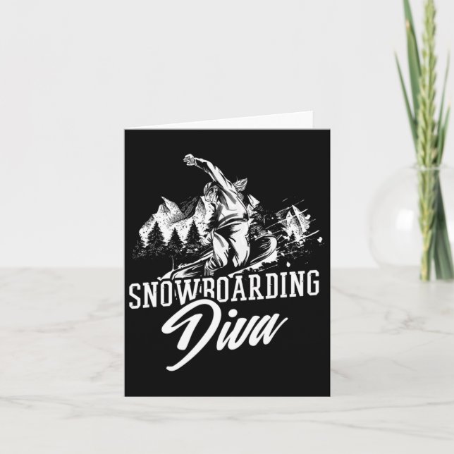 Snowboarding Diva Freestyle Winter  Card (Front)