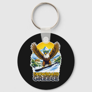 Snowboarding Eagle In Greece Scenic  Key Ring